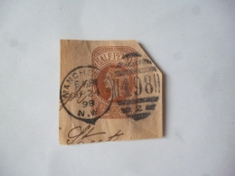 GREAT BRITAIN-POSTAL HISTORY QV NEWS PAPER STAMP CUT OUT WITH NUMBERED CANCELLATION - Marcophilie