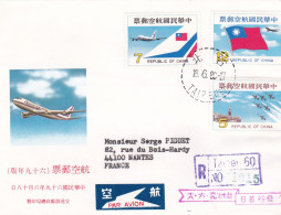 From Taiwan To France - 1980 - Covers & Documents