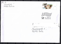 MiNr. 2945; Tierheime, Auf Portoger. Brief Von BZ 45 Nach Halle; C-54 - Briefe U. Dokumente