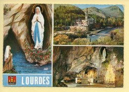 65. LOURDES – 3 Vues – Blason – CPSM (voir Scan Recto/verso) - Lourdes