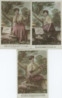 3 Cartes Femme  1er Avril Edit ELD - 1 April (aprilvis)