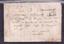 LAC DU 19/04/1819 . DE NIMES A PARIS.CACHET NIMES ROUGE ET PP EN NOIR.TRES INTERESSANTS.  BEL ETAT - 1801-1848: Precursors XIX