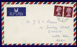 Ref 1648 - 1968 Airmail Cover - Albury Guildford 1/= Rate To Ghadir Little Aden - Now Yemen - Yemen