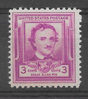 USA 1949.  Edgar Allan Poe Sc 986  (**) - Unused Stamps