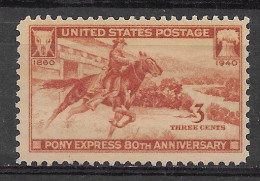 USA 1940.  Pony Express Sc 894  (**) - Unused Stamps