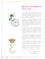 BE   1808   ---   Souvenir S.M. La Reine Elisabeth  --  Feuillet D'art Rodan Frappé Or Fin   --  Tirage Limité  - 1971-1980