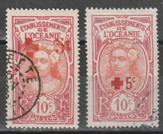 Océanie N° 41, 42 Surcharge Croix Rouge - Used Stamps