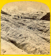 Suisse Grisons * Glacier Du Rosegg - Photo Stéréoscopique Braun Vers 1865 - Photos Stéréoscopiques