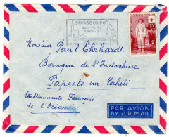 1957  Lettre T P " CROIX ROUGE GILLES  15f + 5f " Envoyée à PAPEETE TAHITI - Brieven En Documenten