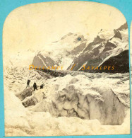 Suisse Grisons * Glacier Du Morteratsch Pontresina - Photo Stéréoscopique Braun Vers 1865 - Stereoscopic