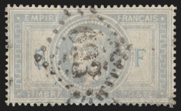 N°33A, 5 Et F En Bleu, 5fr Gris-violet, Oblitéré Losange GC 693 Cahors - 1863-1870 Napoléon III Con Laureles