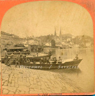 Suisse * Lucerne Barque Enfants Lac Des Quatre Cantons - Photo Stéréoscopique Garcin Vers 1870 - Stereoscopic