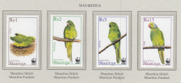 MAURITIUS 2003 WWF Birds Parrots Mi 963-966 MNH(**) Fauna 671 - Papageien