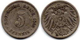 MA 33669 / Allemagne - Deutschland - Germany 5 Pfennig 1899 G TB - 5 Pfennig