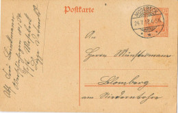 54945. Entero Postal MOSEBECK (Alemania Reich) 1918 To Llomburg - Cartoline