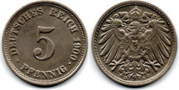 MA 33670 / Allemagne - Deutschland - Germany 5 Pfennig 1900 D SUP - 5 Pfennig