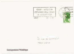 70 GRAY HAUTE SAONE 1989 : JUMELAGE MULLHEIM - Maschinenstempel (Werbestempel)