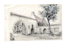GISTEL - St. Godelieveabdaij ( Ten Putte)- Abbaye  Dessin ( ORIGINAL , Page D'un Carnet  )  De R. Laloux 1995  (B375) - Zeichnungen
