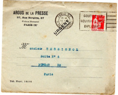 1935  CAD PARIS 51  Rue De Provence " ARGUS DE LA PRESSE " - Briefe U. Dokumente