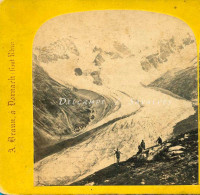Suisse Grisons * Glacier De Rosegg - Photo Stéréoscopique Braun Vers 1865 - Stereoscopic