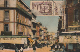 ZY 8- ORAN ( ALGERIE ) - BOULEVARD G. CLEMENCEAU - ANIMATION - CARTE COLORISEE - 2 SCANS - Oran