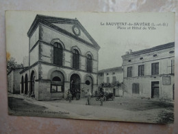 CPA 47 LA SAUVETAT DE SAVERE Place Et Hôtel De Ville - Altri & Non Classificati