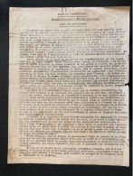 Tract Presse Clandestine Résistance Belge WWII WW2 'Front De L'Independance / Secteur W.Hainaut..' Printed On Both Sides - Documents
