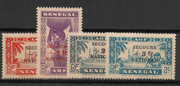 SENEGAL - 1941 - N°YT. 173 à 176 - Secours National - Neuf GC ** / MNH / Postfrisch - Unused Stamps