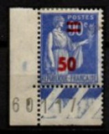 FRANCE    -   1940 .   Y&T N° 482 *.  Surcharge Haute - Ungebraucht