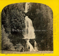 Suisse * Le Giesbach, Lac De Brienz - Photo Stéréoscopique William England 1863 - Stereoscopic