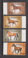 2011 Azerbaijan Horses Complete Set Of 4 MNH - Azerbaïdjan