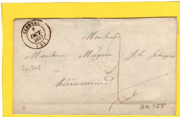 L.S.C. De Clerval Pour Hérimoncourt - Tàd Type 14 Du 1er Janvier 1847 - Taxe Manuscrite 2 Décimes - 1801-1848: Précurseurs XIX