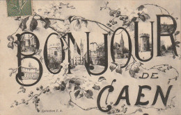 ZY 26 -(14) UN BONJOUR DE CAEN - CARTE FANTAISIE MULTIVUES  - 2  SCANS - Caen