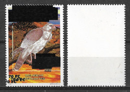 2000 Congo Zaire - Error Triple Overprint - Raptors Birds Of Prey Royal Eagle Goshawk Melierax Metabates MNH - Eagles & Birds Of Prey