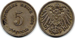 MA 33682 / Allemagne - Deutschland - Germany 5 Pfennig 1902 D TB+ - 5 Pfennig