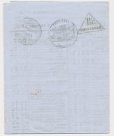 Amsterdam 1 1/2 C. Drukwerk Driehoekstempel 1854 - Fiscale Zegels