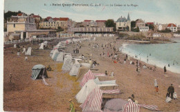 ZY 34 -(22) SAINT QUAY PORTRIEUX - LE CASINO ET LA PLAGE - ANIMATION - CARTE COLORISEE - 2 SCANS - Saint-Quay-Portrieux