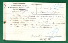 62 Wizernes ( Pas De Calais ) Papeteries De L' Aa Établissements Dambricourt 14 Janvier 1905 - Printing & Stationeries