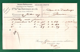 62 Wizernes ( Pas De Calais ) Papeterie De L' Aa Établissements Dambricourt ( Téléphone Saint Omer N°1 ) 14 Juillet 1909 - Drukkerij & Papieren