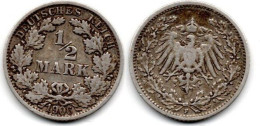 MA 33701 / Allemagne - Deutschland - Germany 1/2 Mark 1906 F TB+ - 1/2 Mark