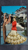 CARTE  BRODEE FOKLORE FOLKLORIQUE ESPAGNE ESPAGNOLE COUPLE DANSE FLAMENCO EXTERIEUR MARCHES PRAT - Ricamate