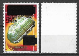 2000 Congo Zaire - Error Triple Overprint - Jewels Gemstones Minerals Crystals Malachite MNH - Minerales