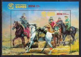 2016 Kyrgyzstan Nomad Games Horses Souvenir Sheet MNH - Kirgisistan