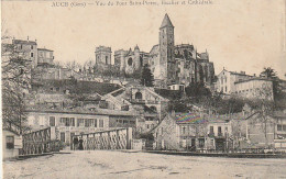 ZY 46-(32) AUCH - VUE DU PONT SAINT PIERRE , ESCALIER ET CATHEDRALE - BAINS DES TILLEULS HYDROTHERAPIE - 2 SCANS - Auch