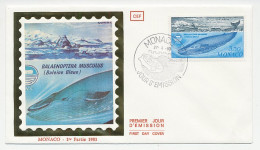 Cover / Postmark Monaco 1983 Whale - Otros & Sin Clasificación