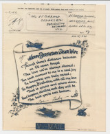 V-Mail Mediterranean Area - USA 1944 Love - Happy Birthday - USS Vulcan - Unclassified