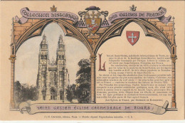 ZY 56-(37) COLLECTION HISTORIQUE DES EGLISES DE FRANCE - SAINT GATIEN EGLISE CATHEDRALE DE TOURS - CARTE COLORISEE - Kerken En Kathedralen