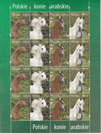 2007 Poland Arab Horses Miniature Sheet Of 16 MNH - Ungebraucht