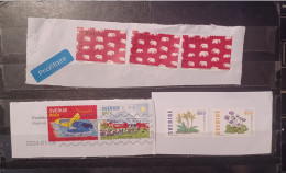 Sweden Svezia Lot 7 Stamps On 3 Fragment Travelled Till 2024 - Oblitérés