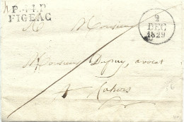 1M1 --- 46 Lettre D'Issepts P44P FIGEAC Dateur A 2/12/1829 - 1801-1848: Précurseurs XIX